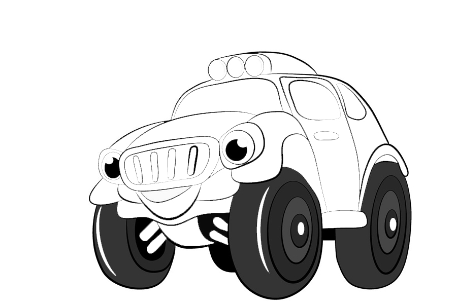 Monster Truck avec des yeux-livre de coloriage pour les garçons